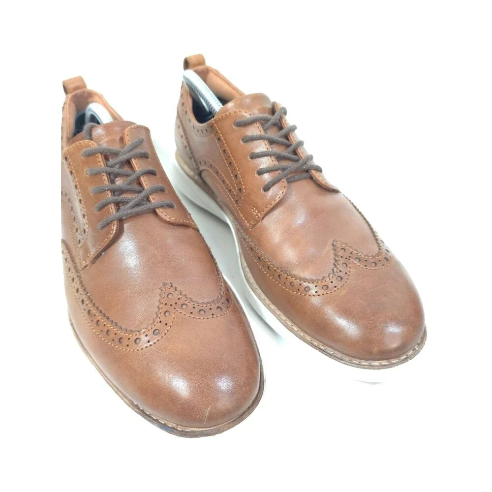 Cole Haan GrandEvolution Wingtip Oxford Brown Leather Dress Shoes Size 9M